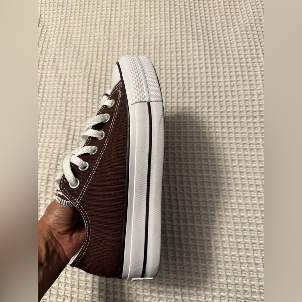 Brown low platform converse, size 8.5, worn once. No box
